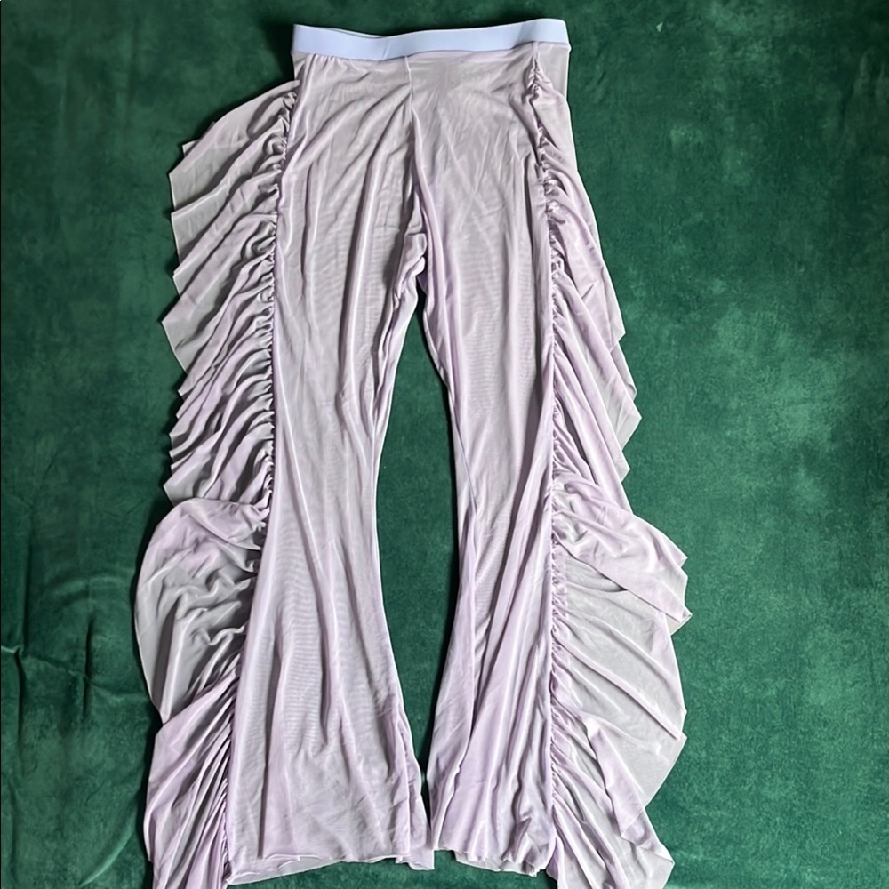 Lavender Ruffle Mesh Bottoms